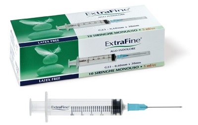 SIRINGA EXTRAFINE 5 ML GAUGE 23 0,60X30MM 10 PEZZI - farmanauta.it