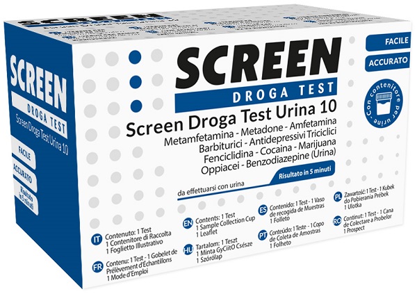 DROGA TEST CHE RILEVA 10 DROGHE TRAMITE URINA RISULTATO PER OGNI DROGA ANALIZZATA SCREEN DROGA TEST URINA 10 - farmanauta.it