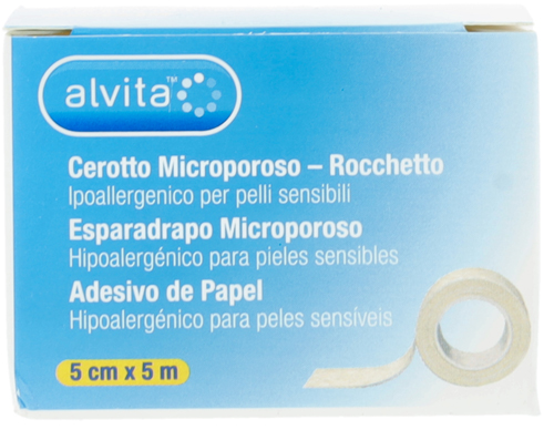 CEROTTO MICROPOROSO IN ROCCHETTO ALVITA IPOALLERGENICO PER PELLI SENSIBILI 5X500CM - farmanauta.it