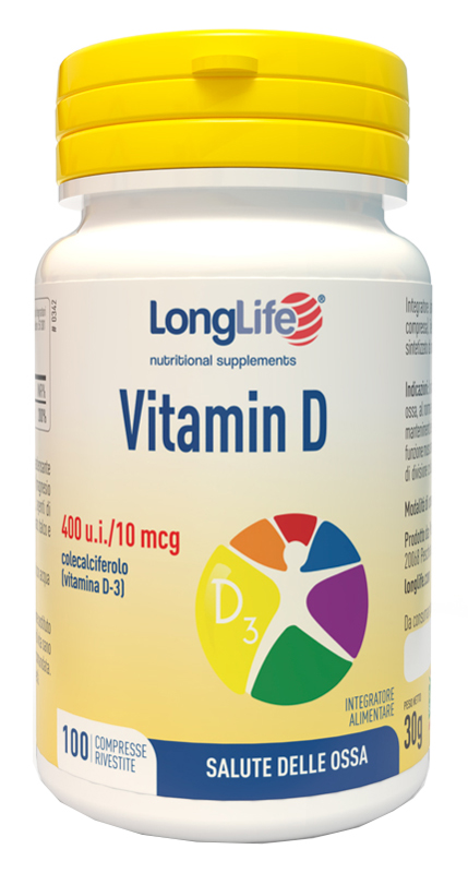 LONGLIFE VITAMINA D3 400UI 100 COMPRESSE - farmanauta.it