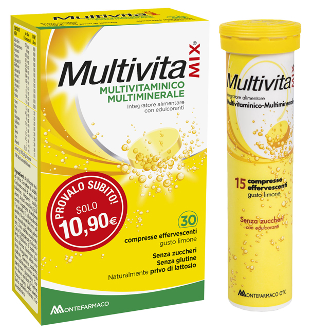 MULTIVITAMIX SENZA ZUCCHERO 30 COMPRESSE EFFERVESCENTI - farmanauta.it