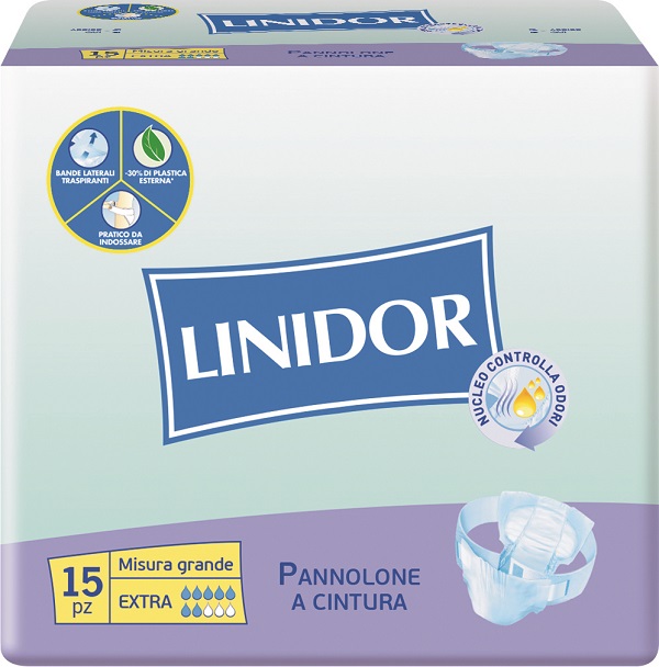 PANNOLONE LINIDOR A CINTURA EXTRA MISURA GRANDE 15 PEZZI - farmanauta.it