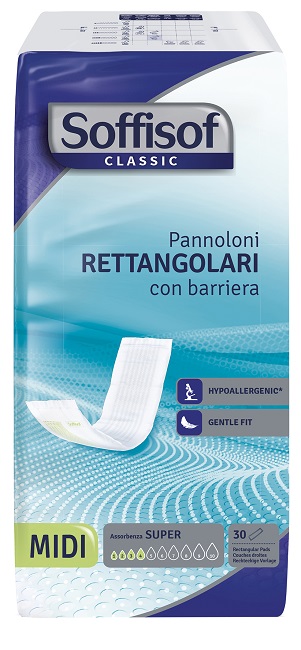 SOFFISOF CLASSIC PANNOLONE RETTENGOLARE CON BARRIERA 30 PEZZI - farmanauta.it