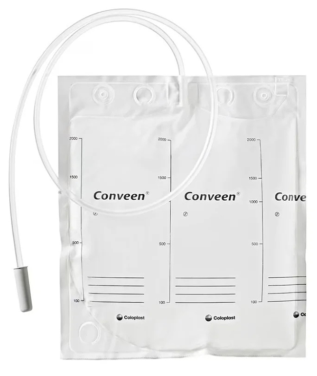 SACCA LETTO CONVEEN BASIC CON MANIGLIA CAPACITA' 2000ML LUNGHEZZA TUBO 100CM NO SCARICO CONFEZIONE DA 30 PEZZI - farmanauta.it