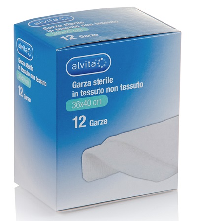 ALVITA GARZA STERILE IN TESSUTO NON TESSUTO 36X40CM 12 PEZZI - farmanauta.it