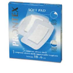 GARZA COMPRESSA PRONTEX SOFT PAD 10X6 CM 6 PEZZI (5 TNT + 1 IMPERMEABILE AQUA PAD) - farmanauta.it