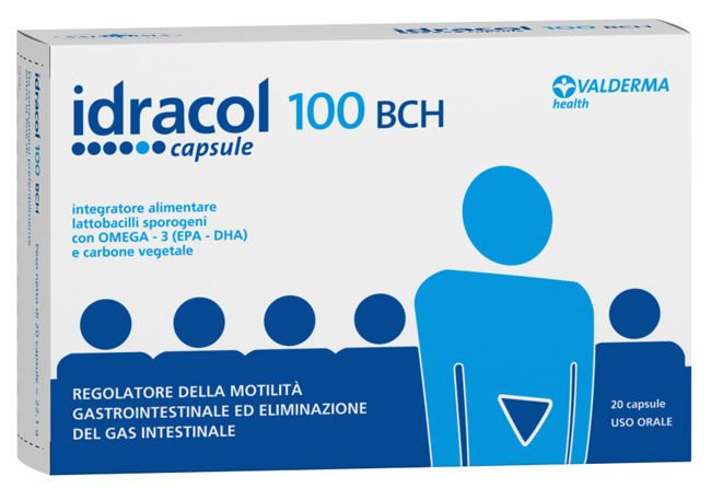 IDRACOL 100 BCH INTEGRATORE ALIMENTARE STIPSI E TRANSITO INTESTINALE ASTUCCIO 20 CAPSULE - farmanauta.it
