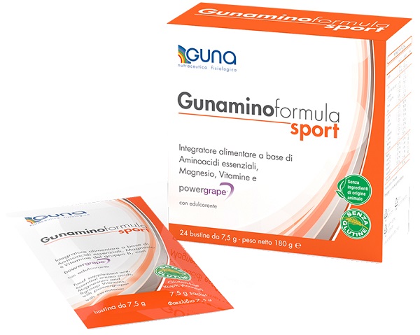 GUNAMINO FORMULA SPORT 24 BUSTE 180 G - farmanauta.it