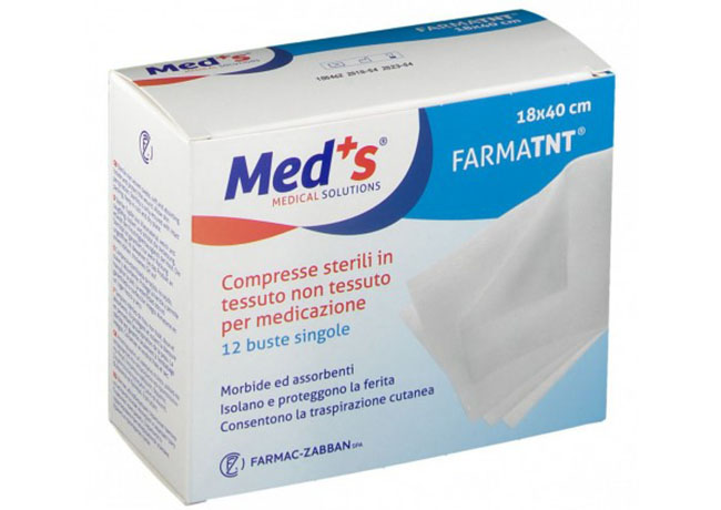 GARZA COMPRESSA MEDS TESSUTO NON TESSUTO 18X40CM 12 PEZZI SSR - farmanauta.it
