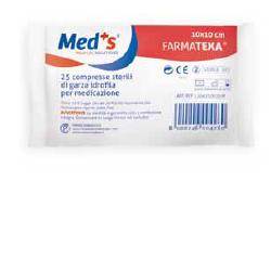 GARZA COMPRESSA MEDS FARMATEXA IDROFILA 12/8 10X10 CM 25 PEZZI - farmanauta.it