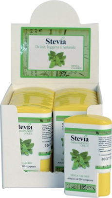 STEVIA EDULCORANTE 200 COMPRESSE DISPLAY CONTENENTE 14 DISPENSER - farmanauta.it