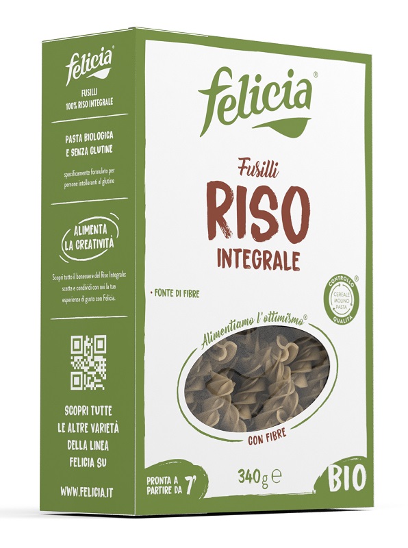 FELICIA BIO RISO INTEGRALE FUSILLI 340 G - farmanauta.it