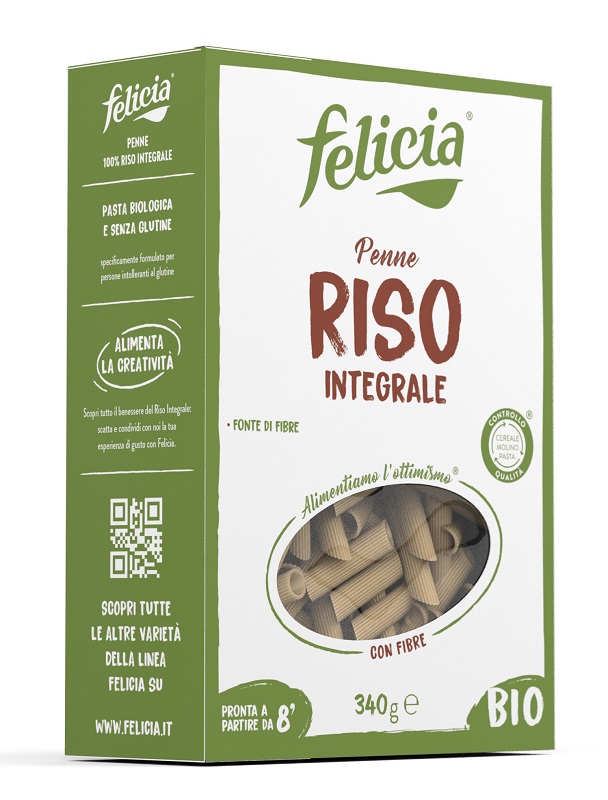 FELICIA BIO RISO INTEGRALE PENNE 340 G - farmanauta.it