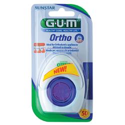GUM ORTHO FLOSS FILO SPUGNOSO 50 PEZZI - farmanauta.it