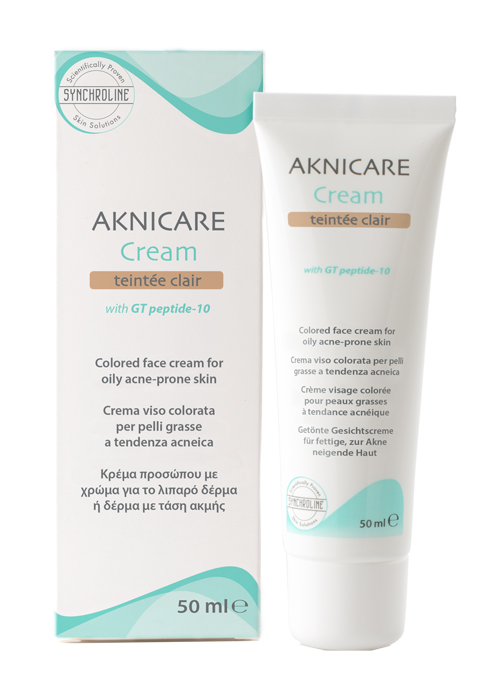 CREMA TRATTANTE COLORATA PER PELLE ACNEICA AKNICARE CREAM TEINTEE CLAIR TUBETTO 50 ML - farmanauta.it
