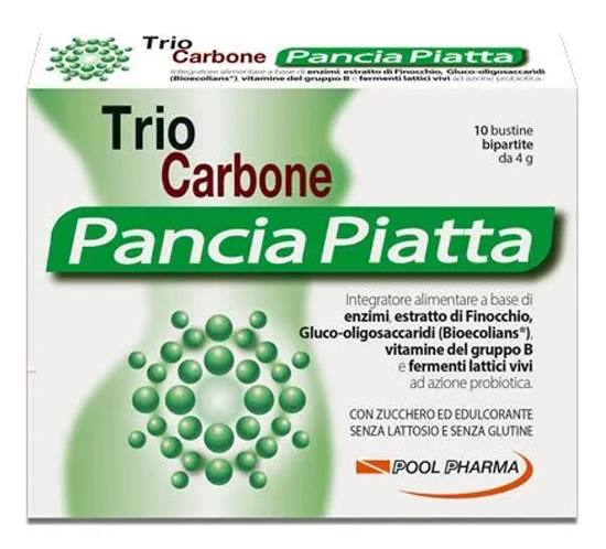 TRIOCARBONE PANCIA PIATTA 10 BUSTINE BIPARTITE 4 G - farmanauta.it