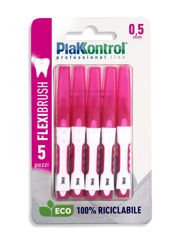 PLAKKONTROL SCOVOLINO INTERDENTALE FLEXI BRUSH05 BLISTER 5 PEZZI - farmanauta.it