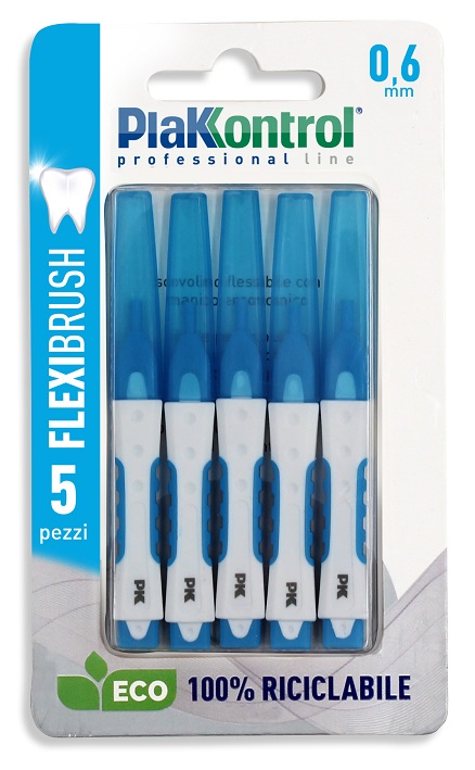 PLAKKONTROL SCOVOLINO INTERDENTALE FLEXI BRUSH06 BLISTER 5 PEZZI - farmanauta.it