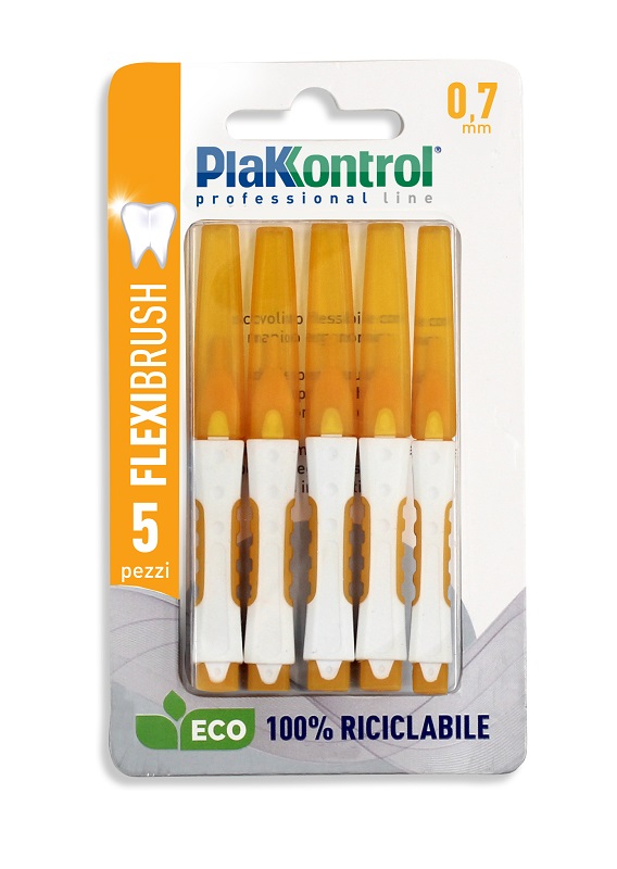 PLAKKONTROL SCOVOLINO INTERDENTALE FLEXI BRUSH07 BLISTER 5 PEZZI - farmanauta.it