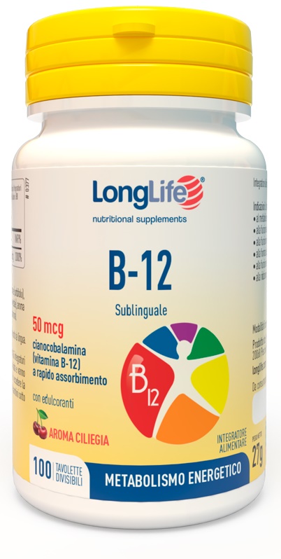 LONGLIFE B12 50MCG SUBLINGUALE 100 TAVOLETTE - farmanauta.it