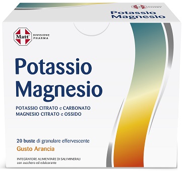 MATT DIVISIONE PHARMA POTASSIO E MAGNESIO 20 BUSTE GRANULARE EFFERVESCENTE GUSTO ARANCIA - farmanauta.it