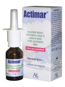 ACTIMAR SOLUZIONE NASALE SPRAY SALINA 3% CON ACIDO IALURONICO + MSM 20 ML CON EROGATORE - farmanauta.it
