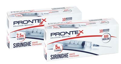 SIRINGA PRONTEX 5 ML AGO IND 10 PEZZI - farmanauta.it