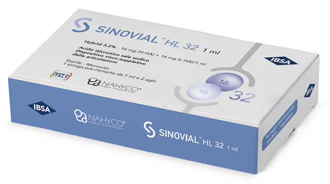 SIRINGA INTRA-ARTICOLARE SINOVIAL HL 32 16 MG+16 MG 1 FS + AGO GAUGE 22 + AGO GAUGE 29 1 PEZZO - farmanauta.it