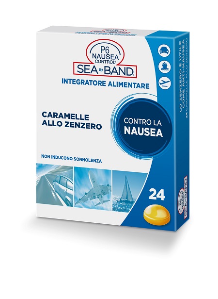 P6 NAUSEA CONTROL SEA BAND CARAMELLE ANTINAUSEA VIAGGIO ALLO ZENZERO 24 PEZZI - farmanauta.it