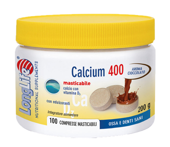 LONGLIFE CALCIUM CACAO 100 COMPRESSE 400 MG - farmanauta.it