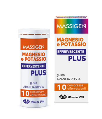 MASSIGEN MAGNESIO E POTASSIO EFFERVESCENTE PLUS 10 COMPRESSE - farmanauta.it