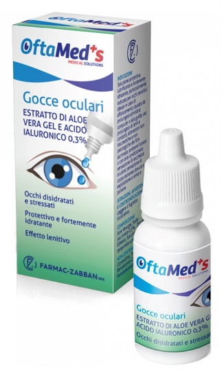 OFTAMED'S GOCCE OCULARI OCCHI DISIDRATATI E STRESSATI ESTRATTO ALOE VERA GEL E ACIDO IALURONICO 0,3% 10 ML - farmanauta.it