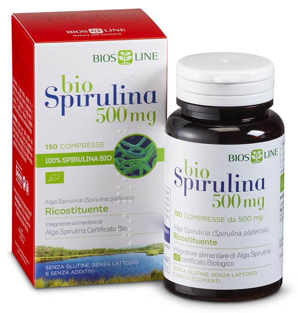 BIOSLINE BIOSPIRULINA 500 NEW 150 COMPRESSE CERT ECOCERT - farmanauta.it