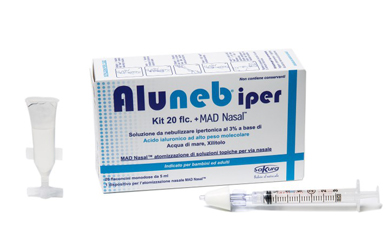 ALUNEB KIT SOLUZIONE IPERTONICA 3% 20 FLACONCINI + MAD NASAL ATOMIZZATORE - farmanauta.it