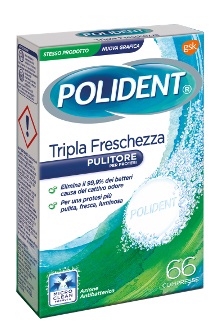POLIDENT TRIPLA FRESCHEZZA 66 COMPRESSE - farmanauta.it