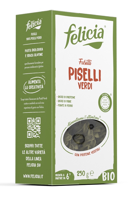 FELICIA BIO FUSILLI PISELLI VERDI 250 G - farmanauta.it