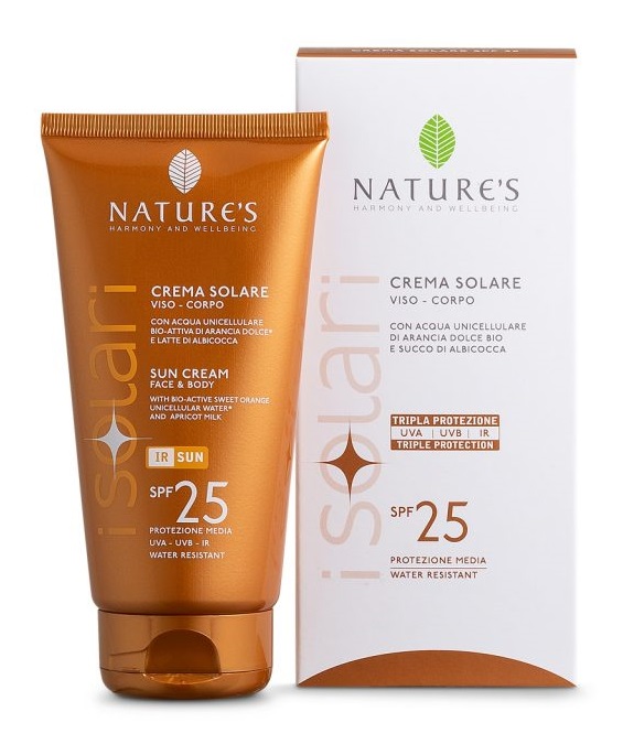NATURE'S I SOLARI CREMA SOLARE VISO E CORPO SPF 25 IR SUN 150 ML - farmanauta.it