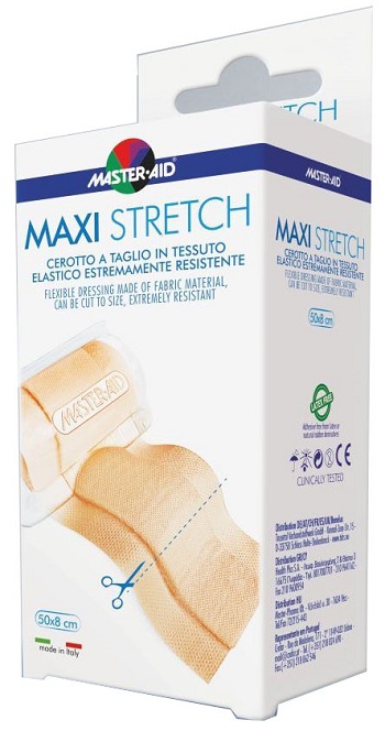 MASTER-AID STRETCH CEROTTO A TAGLIO IN TESSUTO ELASTICO RESISTENTE 50 X 8 CM - farmanauta.it