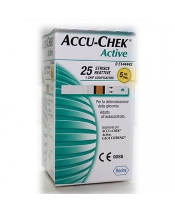 STRISCE MISURAZIONE GLICEMIA ACCU-CHEK ACTIVE STRIPS 25 PEZZI INF RETAIL - farmanauta.it