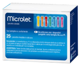 LANCETTE PUNGIDITO PER DISPOSITIVO MICROLET 25 PEZZI - farmanauta.it