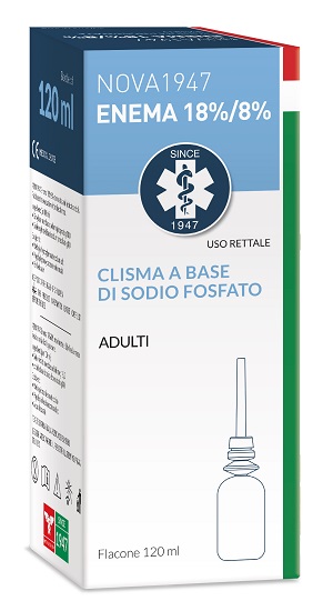 NOVA1947 ENEMA 18%/8% CLISMA A BASE DI SODIO FOSFATO ADULTI 120 ML - farmanauta.it