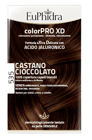 EUPHIDRA COLORPRO XD 535 CASTANO CIOCCOLATO GEL COLORANTE CAPELLI IN FLACONE + ATTIVANTE + BALSAMO + GUANTI - farmanauta.it