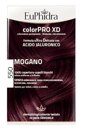 EUPHIDRA COLORPRO XD 550 MOGANO GEL COLORANTE CAPELLI IN FLACONE + ATTIVANTE + BALSAMO + GUANTI - farmanauta.it