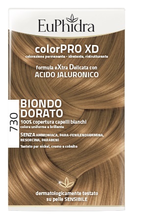 EUPHIDRA COLORPRO XD 730 BIONDO DORATO GEL COLORANTE CAPELLI IN FLACONE + ATTIVANTE + BALSAMO + GUANTI - farmanauta.it