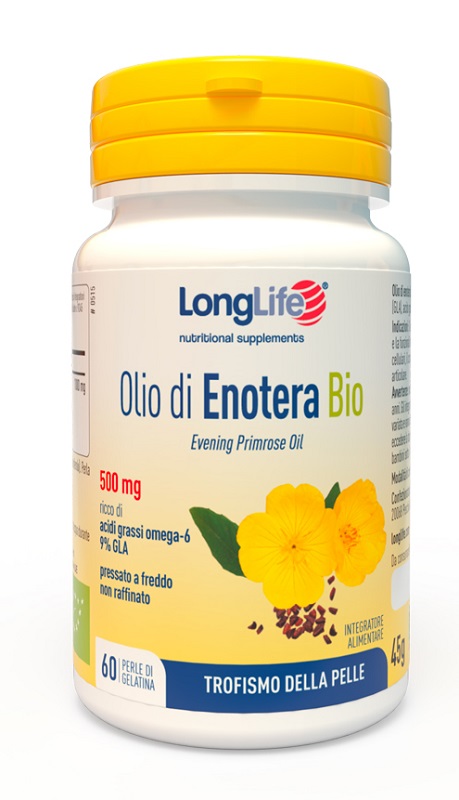 LONGLIFE OLIO ENOTERA BIO 60 PERLE 500 MG - farmanauta.it