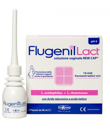 FLUGENIL LACT SOLUZIONE VAGINALE INTERNA A BASE DI FERMENTI LATTICI 3 FLACONI DA 50 ML + 3 APPLICATORI MONOUSO - farmanauta.it