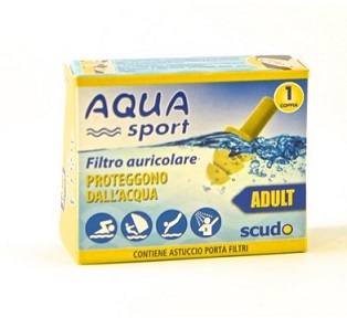 FILTRO AURICOLARE PER ADULTO EARPLUG SCUDO AQUASPORT 2 PEZZI - farmanauta.it