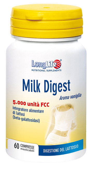 LONGLIFE MILK DIGEST 60 COMPRESSE MASTICABILI - farmanauta.it