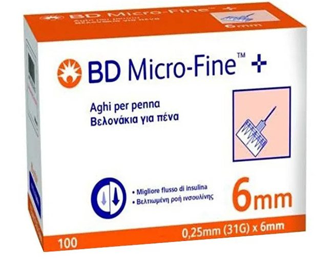 AGO PER PENNA DA INSULINA BD MICROFINE GAUGE 31 6MM 100 PEZZI - farmanauta.it