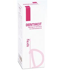 DERMACIT SPRAY FLACONE CILINDRICO IN PE BIANCO CON TASTO EROGATORE SPRAY IN PP BIANCO E CAPPUCCIO SALVATASTO TRASPARENTE,DISPOSITIVO MEDICO 1 PZ - farmanauta.it